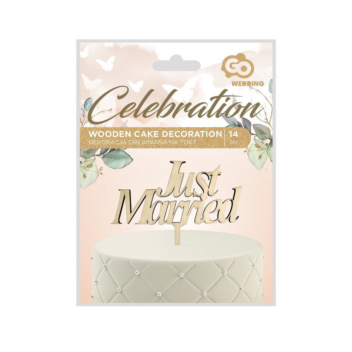 Nakładka na ciasto - Just Married - drewno