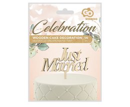 Cake topper - Just Married - wood