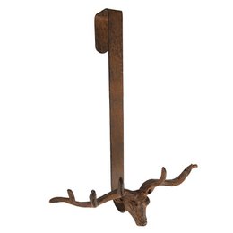 Wandhakenhirsch 28x11x37 cm Brown Metall