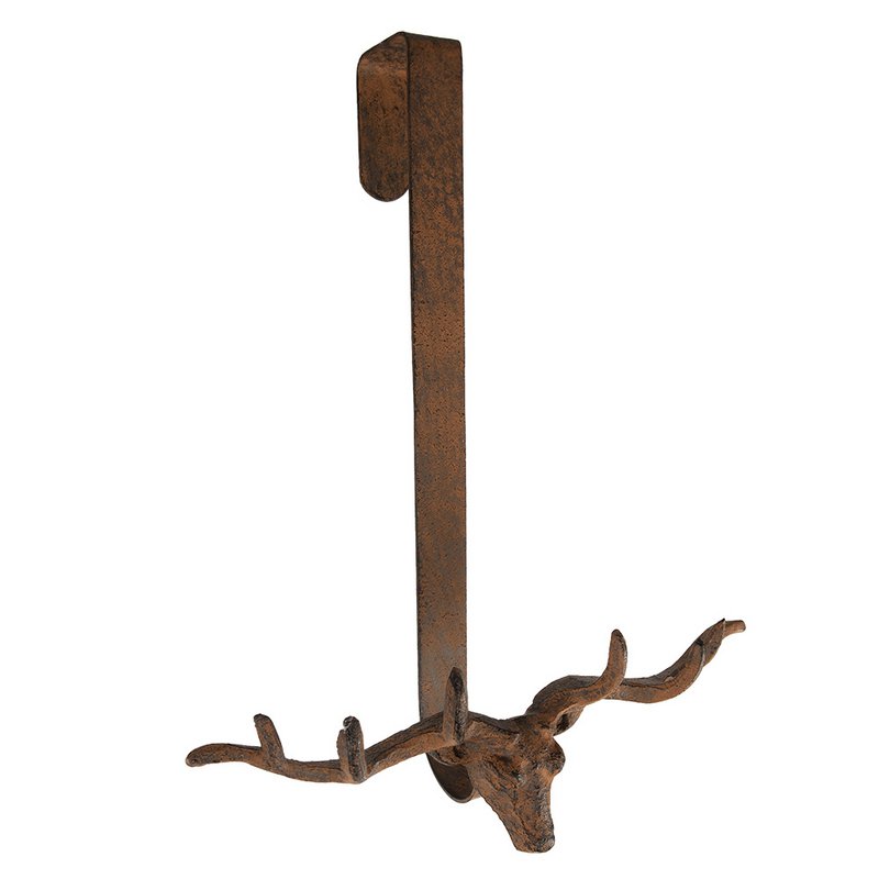 Wandhakenhirsch 28x11x37 cm Brown Metall