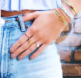 Rustfrit stål minimalistisk flettet ring - guld