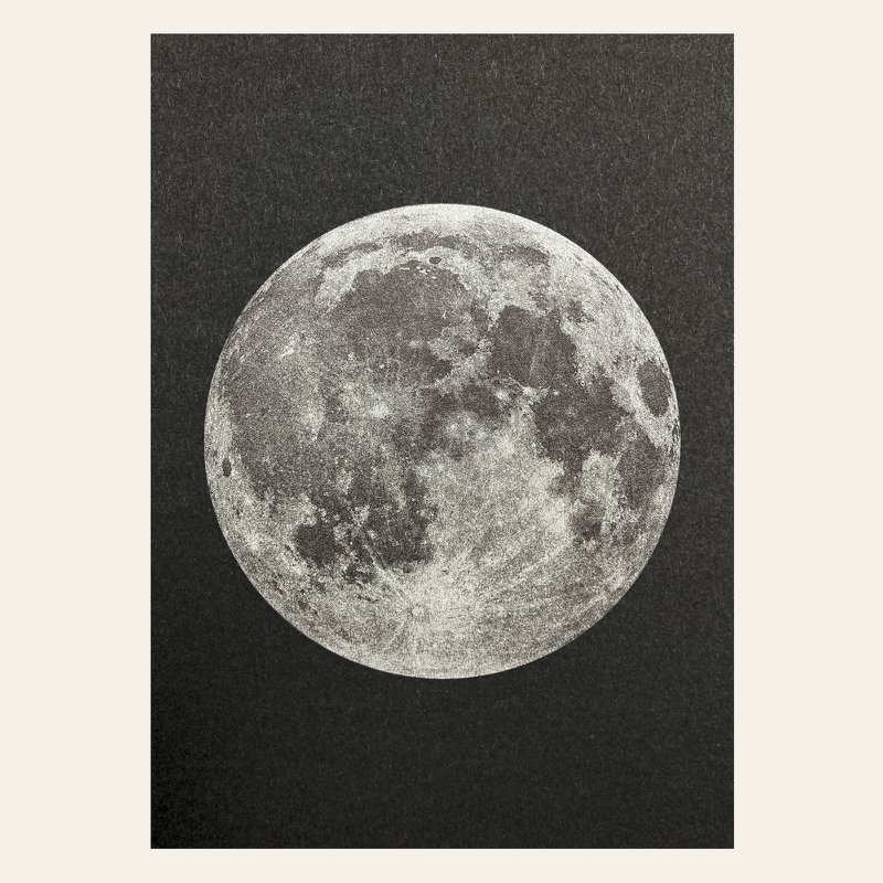 Risography postcard - moon - DIN A6
