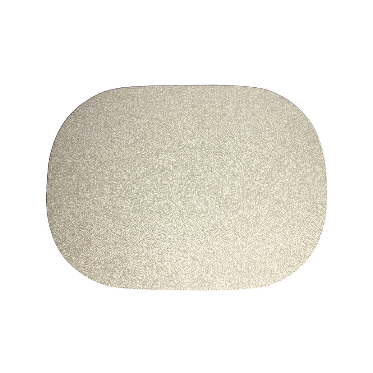 Tischset 6-er Set oval Kunstleder Rochenhaut creme beige zweifarbig