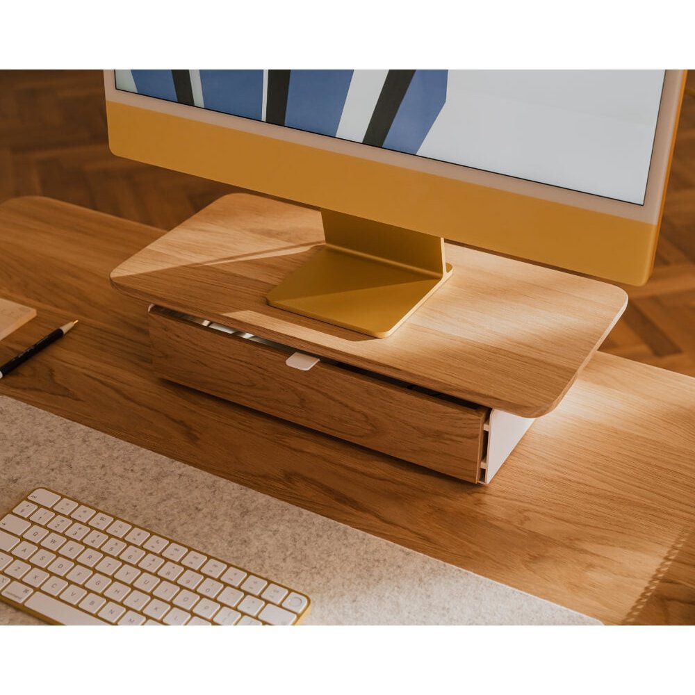 Mensola da scrivania Mini - Supporto per monitor con cassetto