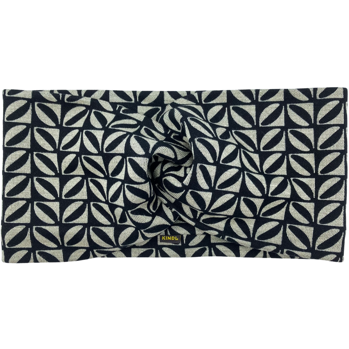 Stirnband Grafisch Schwarz Beige Ponte Jersey