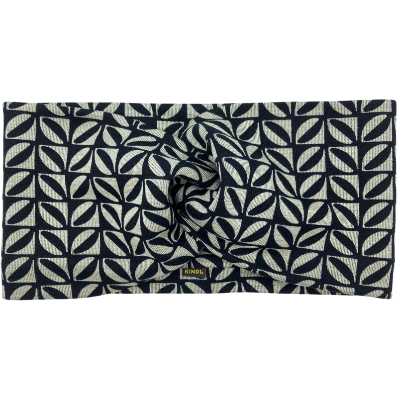 Stirnband Grafisch Schwarz Beige Ponte Jersey