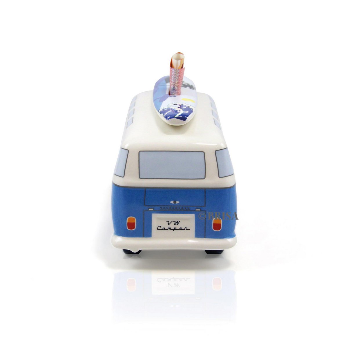 Volkswagen VW T1 Bus Spardose mit Surfboard (1:18) - Surf/Blau