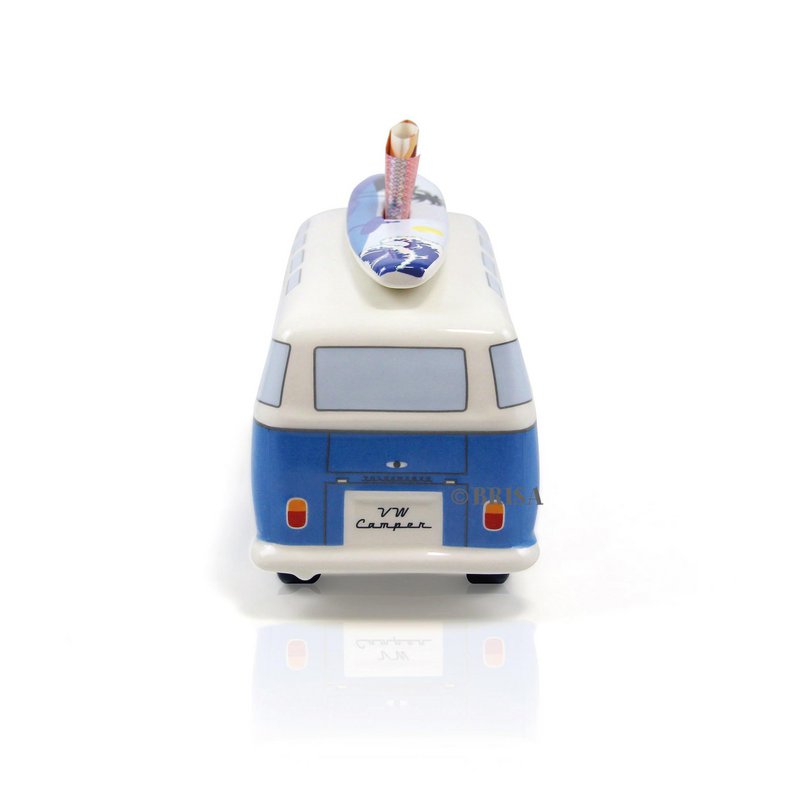 Volkswagen VW T1 Bus Spardose mit Surfboard (1:18) - Surf/Blau