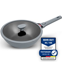 Woob pan 28 cm, ikke -stick coating, aftagelige håndtag, induktion, ovn -resistent (grå)