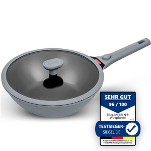 Woob pan 28 cm, non -stick coating, removable handles, induction, oven -resistant (gray)