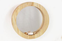 Spiegel-Set, Holz-Wandspiegel-Set 3-tlg