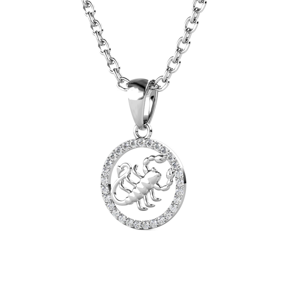 Pendentifs Zodiaque Scorpion - Argenté et Cristal