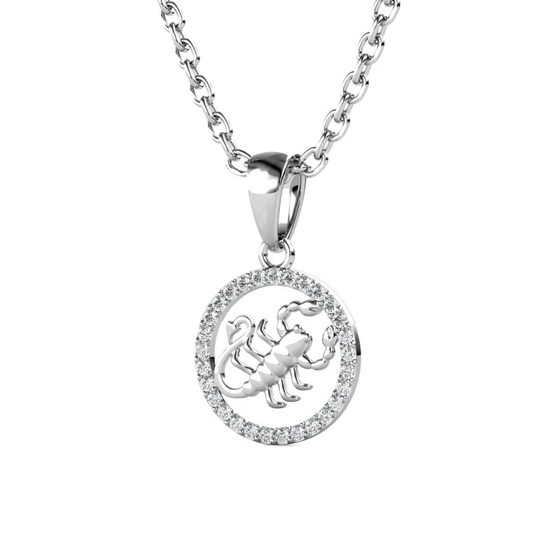 Pendentifs Zodiaque Scorpion - Argenté et Cristal