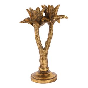 Candle Holder Palm Tree 24 cm - Gold - Resin