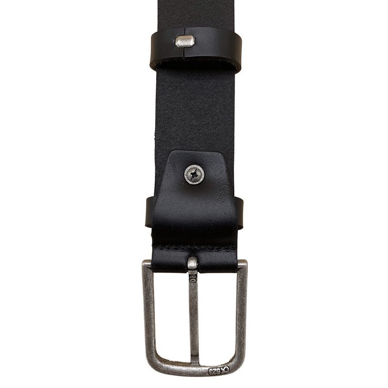 Leather Belt Black Of 3 cm Wide - Women's Belt Or Men's Belt