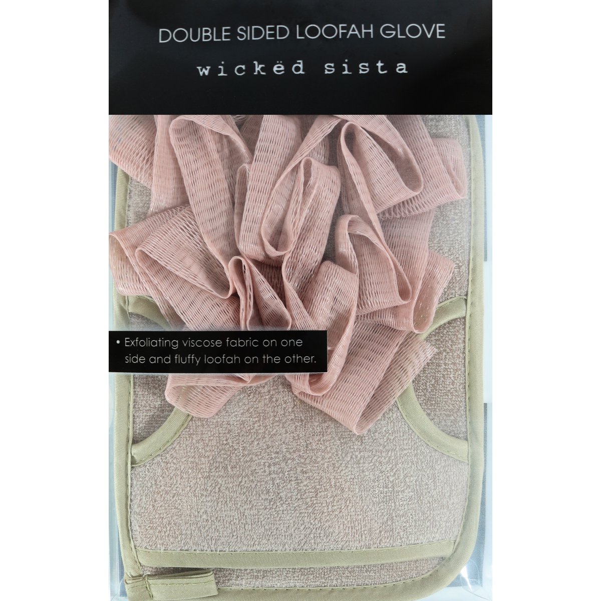 WS Double Sided Loofah Glove Blush