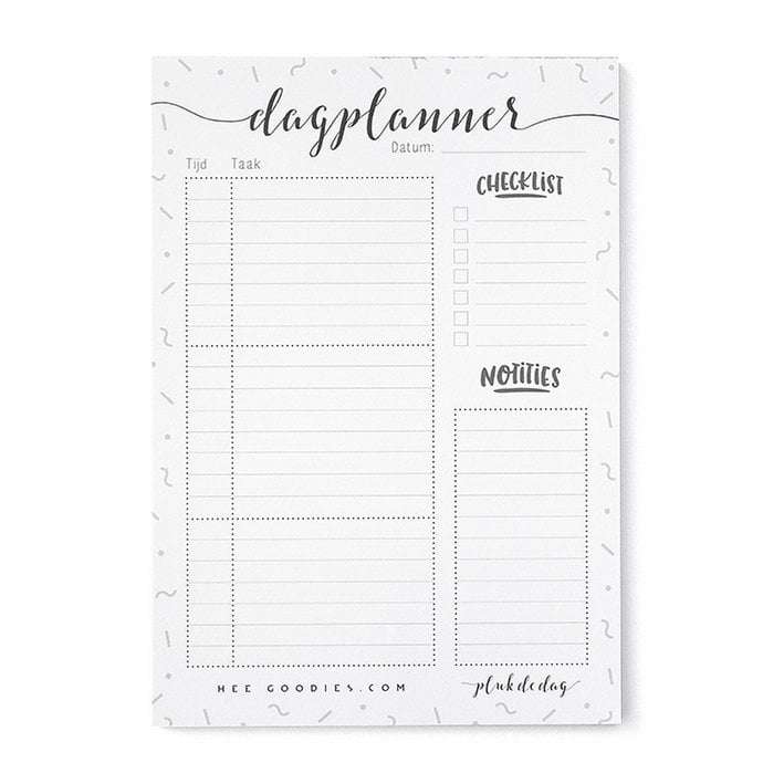 Daily Planner Paper A5 Black White // Notepad To Do Planner