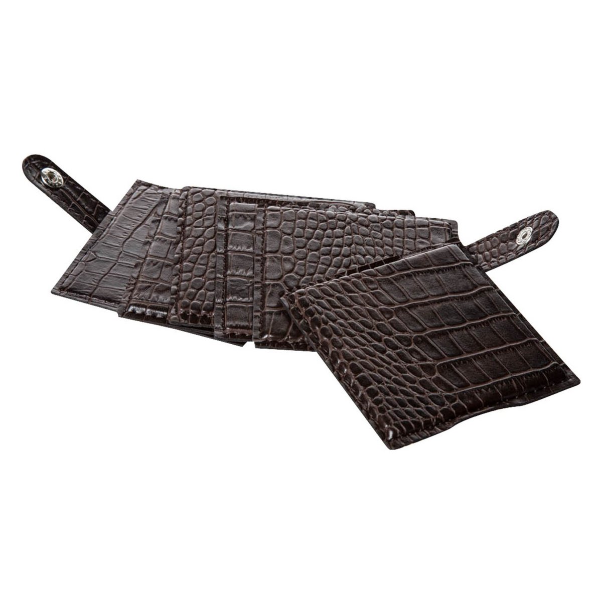 Glass coaster 6-er set croco dark brown