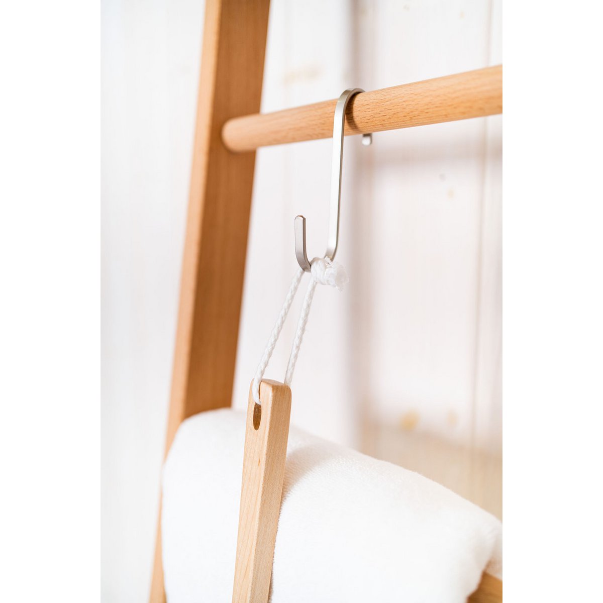 Kleiderleiter, Handtuchhalter SET aus massiver Buche