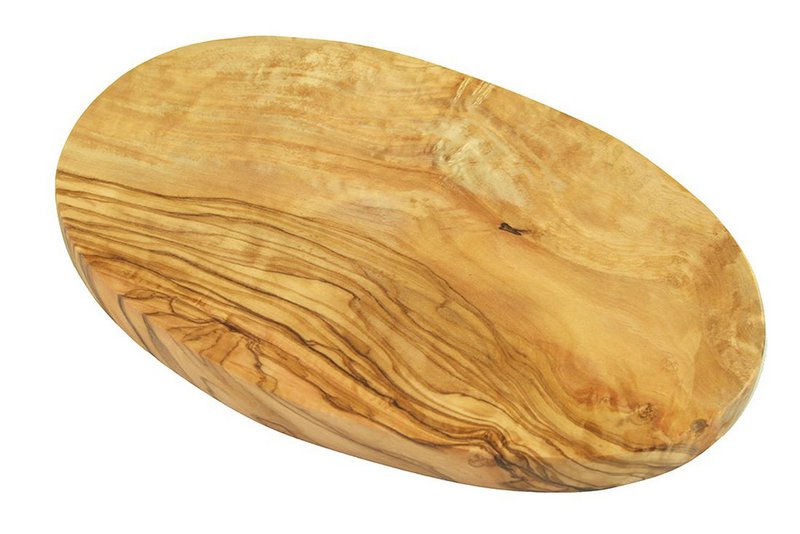 Planche à petit-déjeuner ovale 24 cm en bois d'olivier