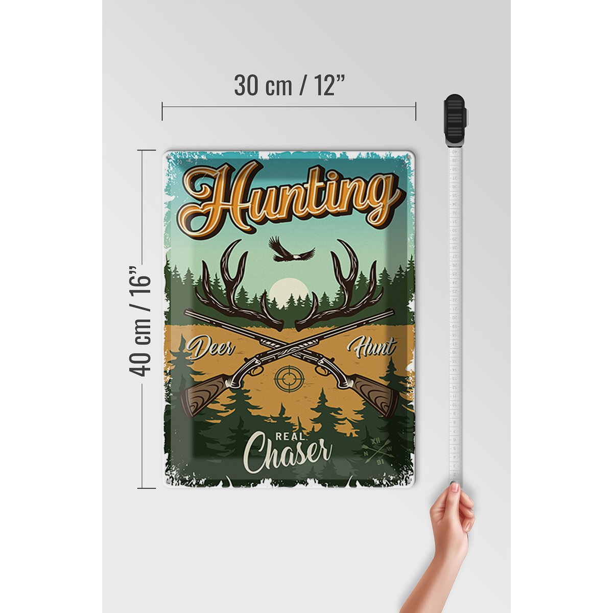 Tin sign hunting 30x40cm Hunting deer hunt adventure