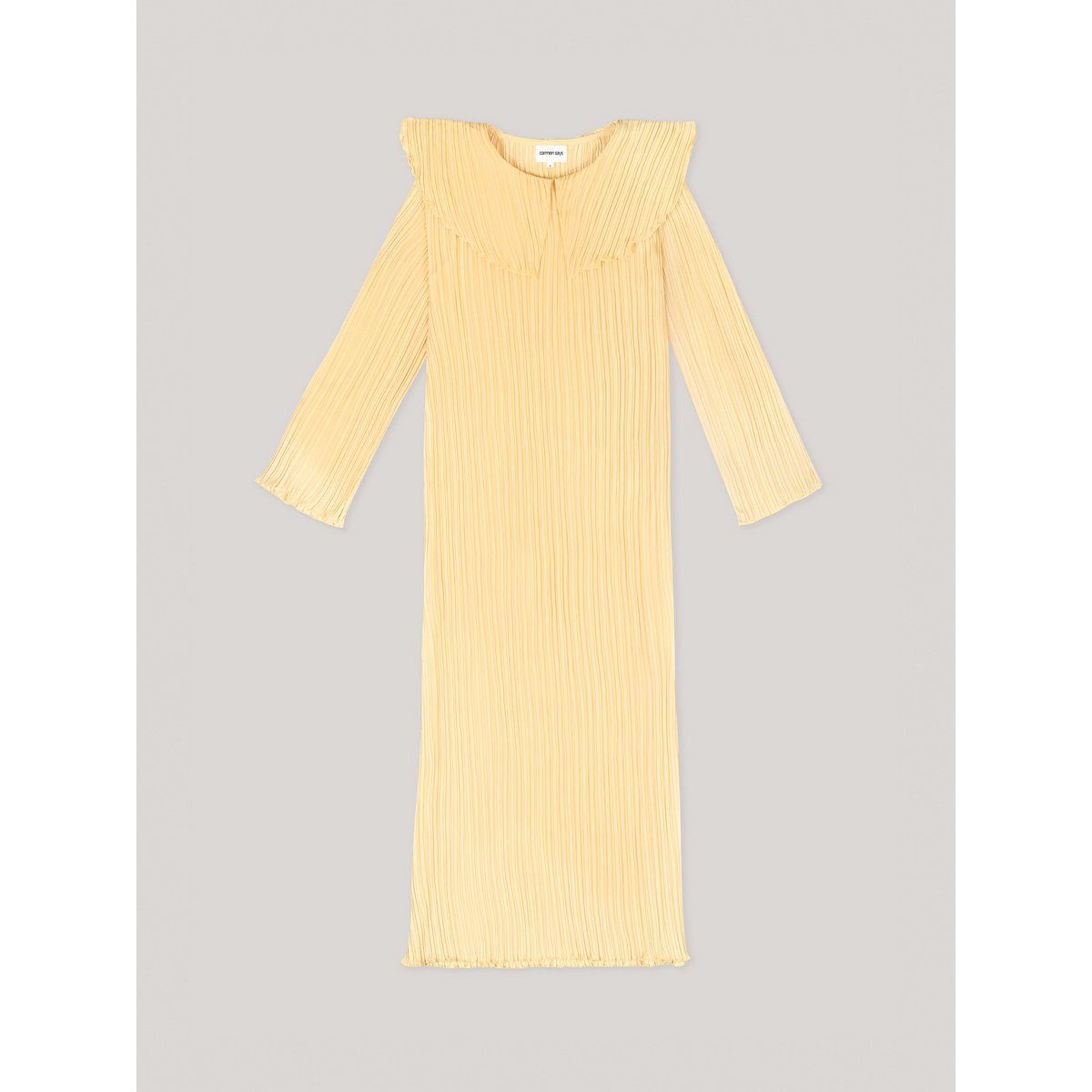 Langes gelbes Faltenkleid von Beurre
