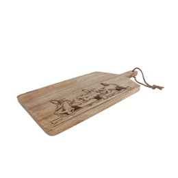 Borrelpank Koe naturel mango 50x25x1,5cm