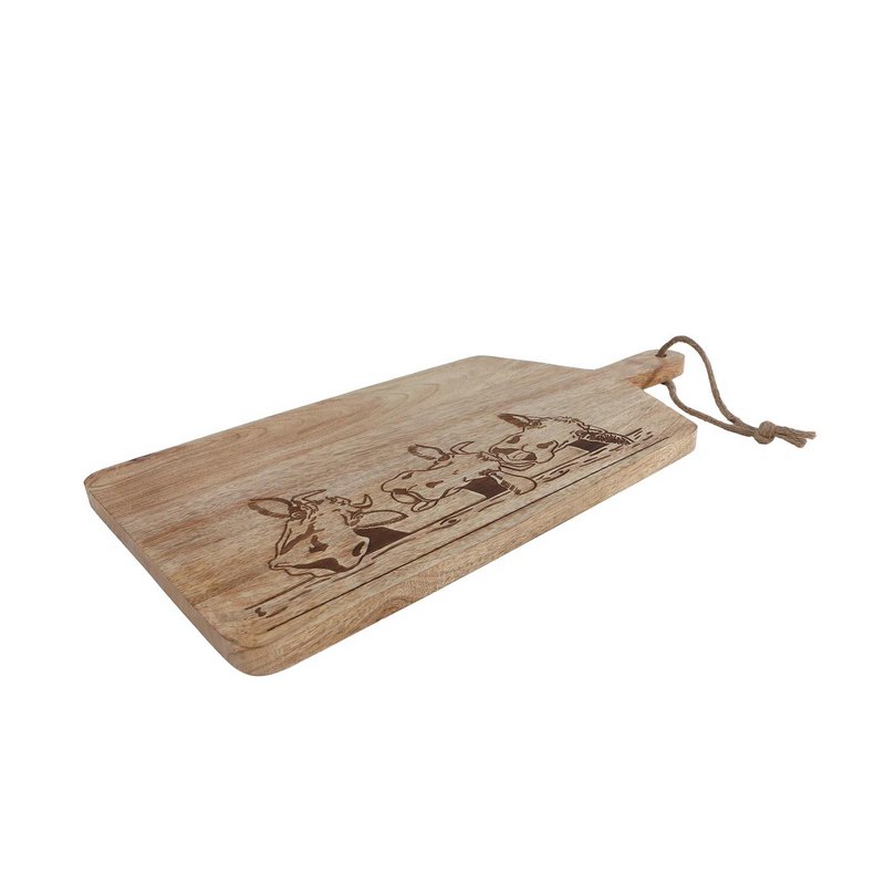 Borrelpank Koe naturel mango 50x25x1,5cm