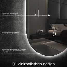 LED-badkamerspiegel Lumoire Lux ovaal 50 cm
