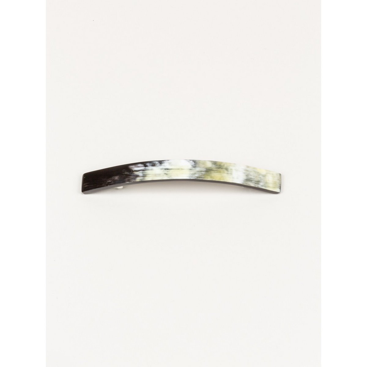 Long rectangular barrette in black african horn