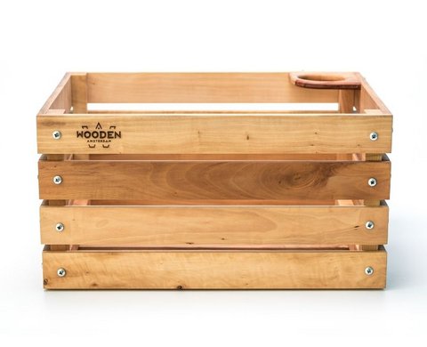 Bicycle Crate with Cupholder - Pear Wood