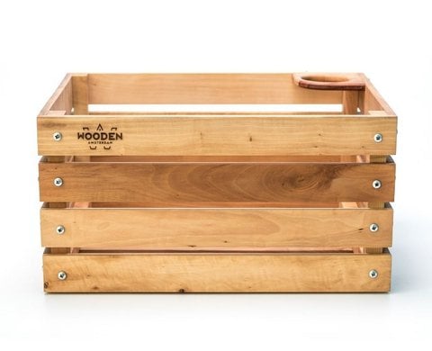 Bicycle Crate with Cupholder - Pear Wood