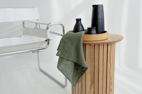 Servietten Nordic Moss grün (2er-Set) / 100 % Leinen