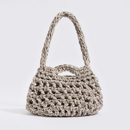 Borsa a tracolla “Tinos cotton” all'uncinetto con pochette impermeabile crema+beige