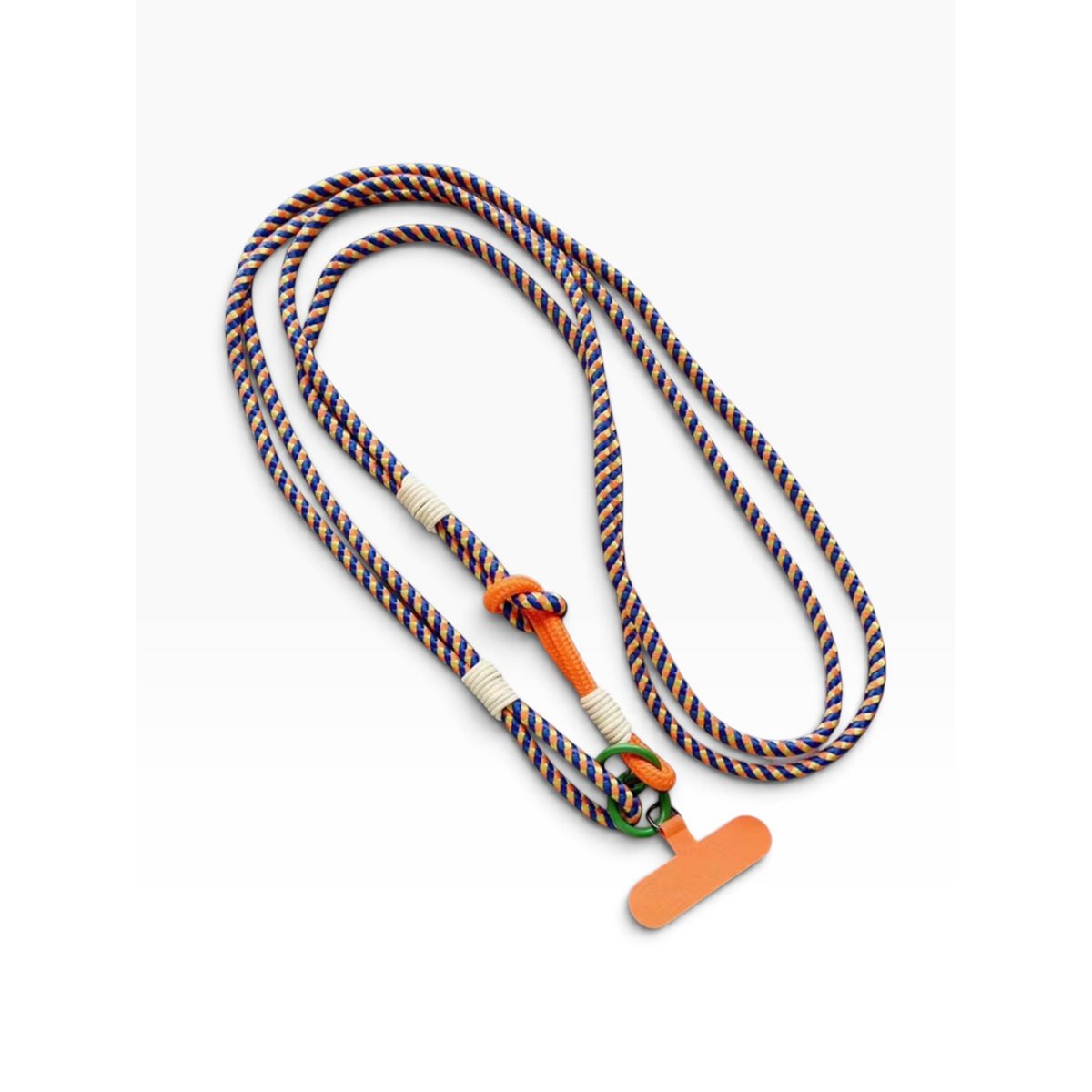 Chaîne longue pour téléphone portable 'LINA' - orange-bleu