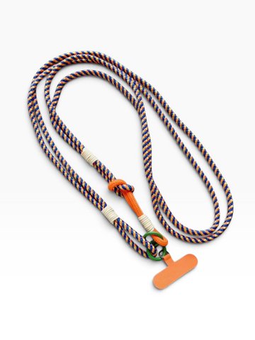 Long cell phone chain 'LINA' - orange-blue