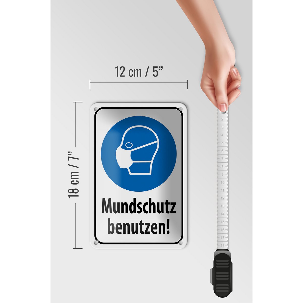 Tin sign note 12x18cm use face mask decoration