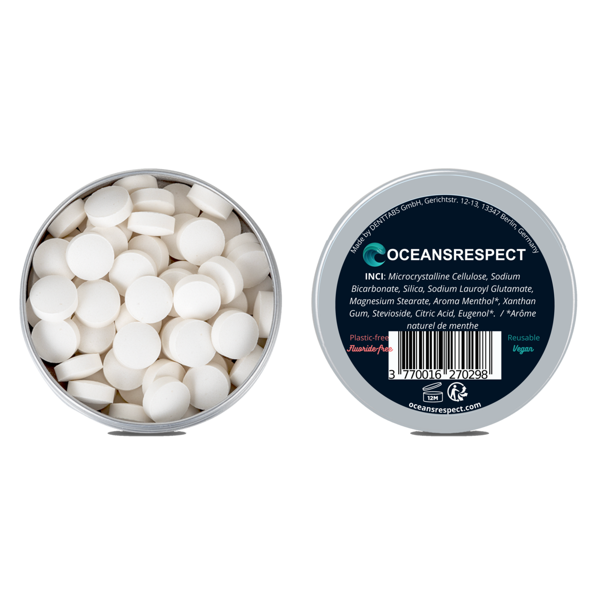 Feste Zahnpasta in Kautabletten – Fluoridfrei – 1 Monat