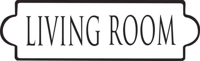 Metal sign LIVING ROOM 26x8 cm
