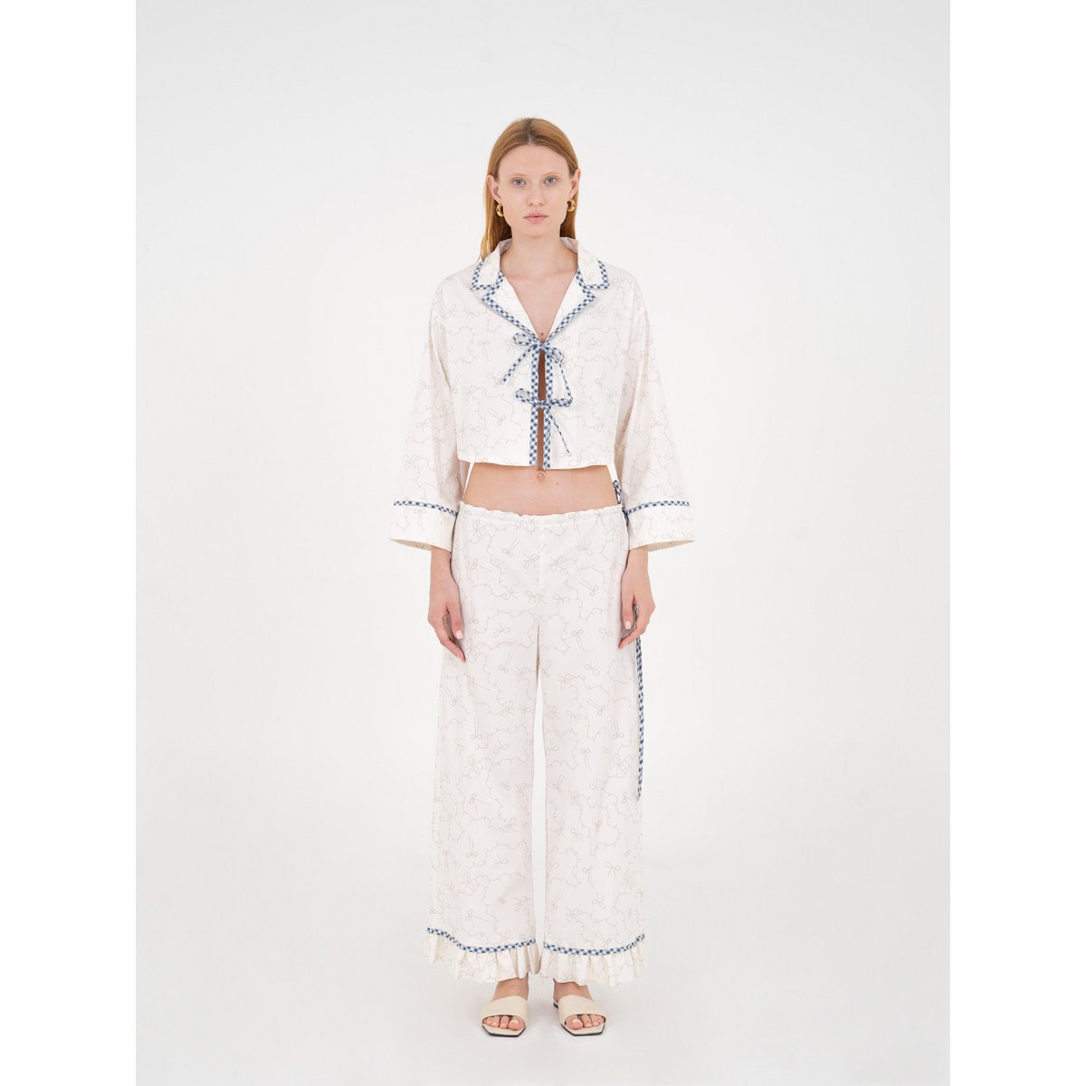 Cosmopolitan White Cropped Slow-printet skjorte