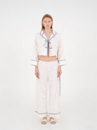 Cosmopolitan White Cropped Slow-printet skjorte