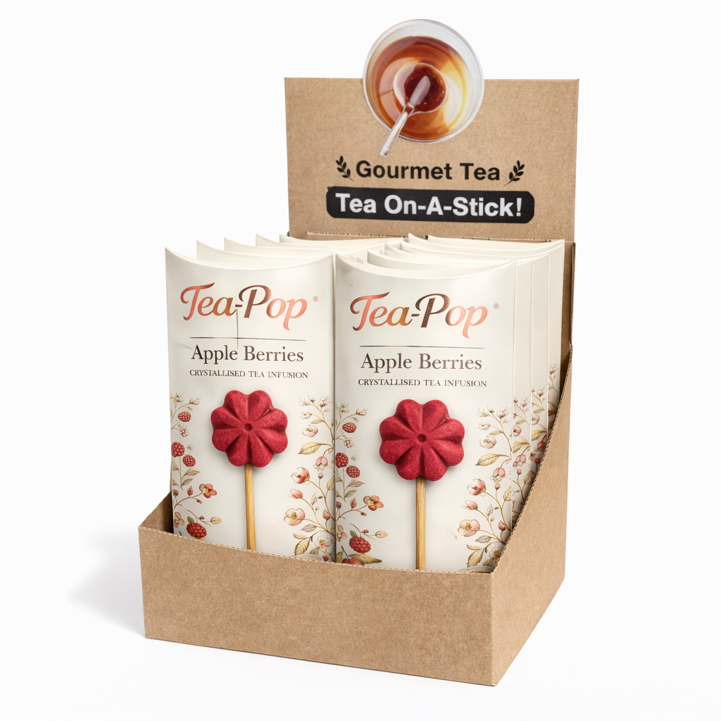 TEA-POP Tea-On-A-Stick | AppleBerry | 20 Sticks Display Tray
