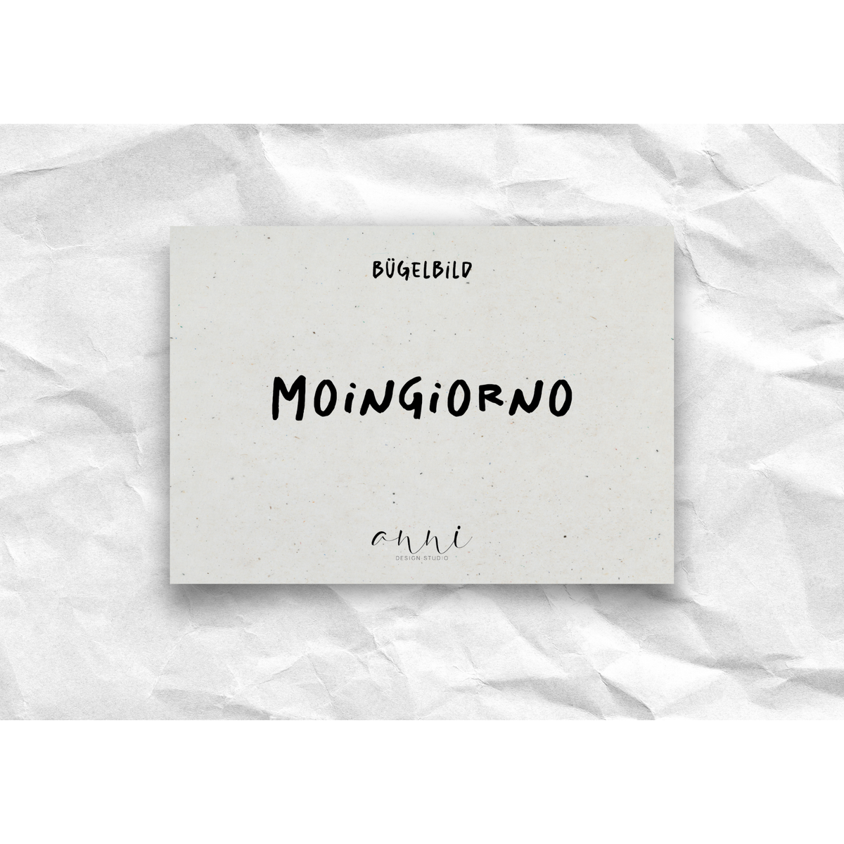 Opstrijktransfer “Moingiorno” – DTF-transfer, zwart/wit