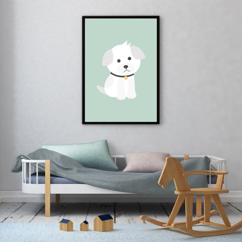 White Dog Kinderplakat