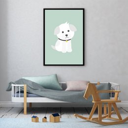 Plakat dla dzieci White Dog