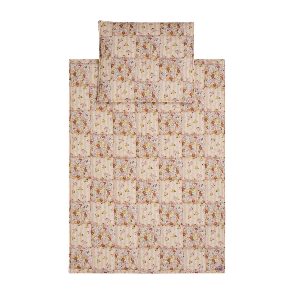 Ensemble de literie matelassée en coton pour les enfants «Spring Garden» - conception patchwork, petite taille