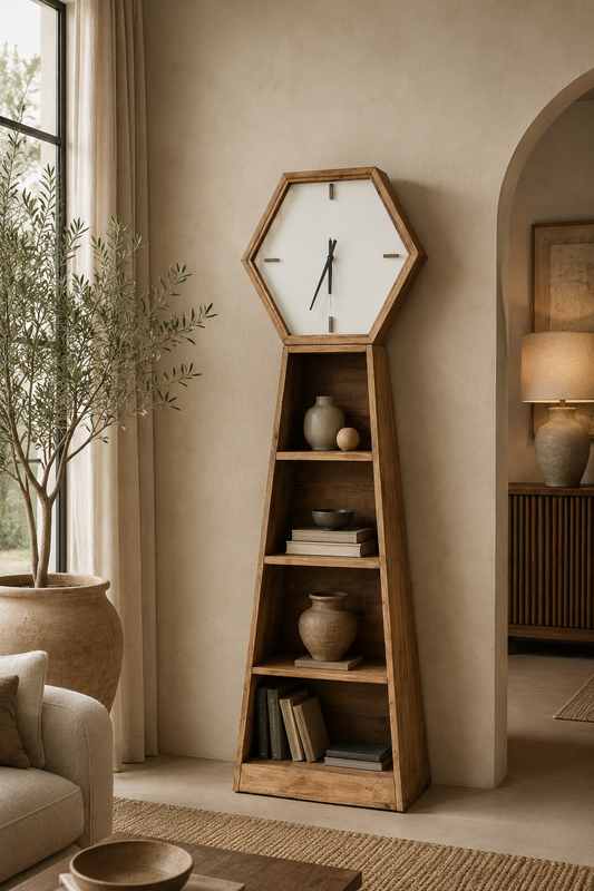 Librería con reloj 55 x 28 x 180 h cm