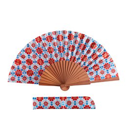 Octagon Mosaic Satin Hand Fan Halima 23 cm