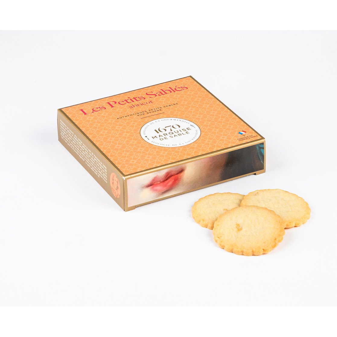 Apricot nugget shortbread cookies - 100g cardboard box - End of school year gift