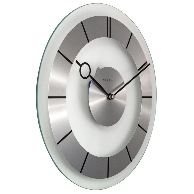 Wall clock - 31 cm - Aluminium - Glass - 'Retro'